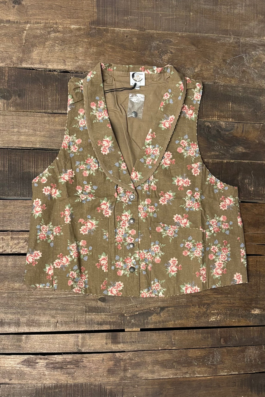 Jaded Gypsy Spellbound Vest - Chocolate Floral