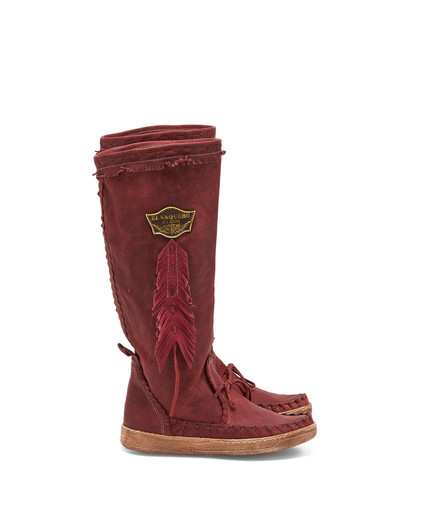 EL VAQUERO Flow Wash Bordo' Flat Moccasin Boots