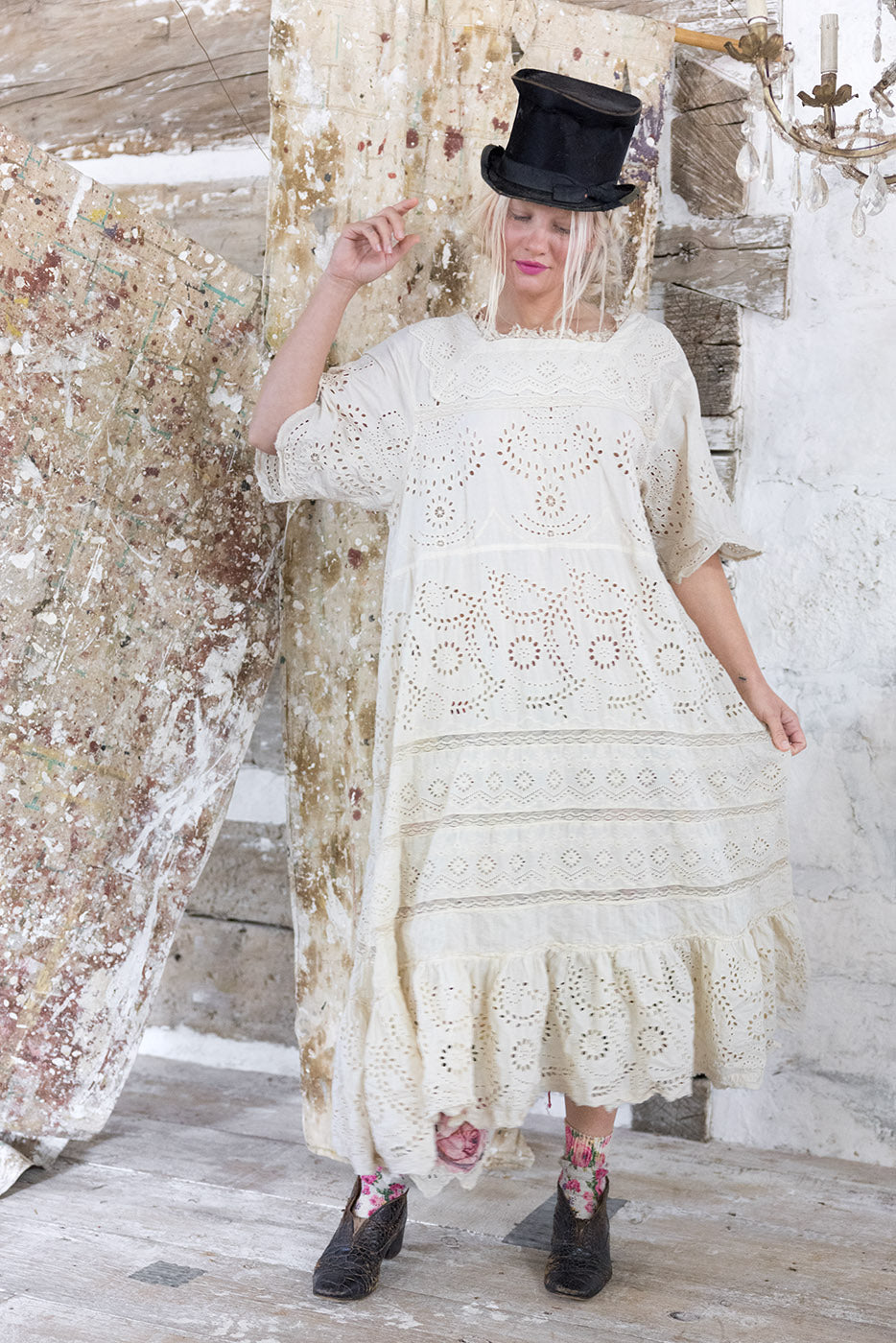 Magnolia Pearl Eyelet Heeren Dress 974 - Moonlight