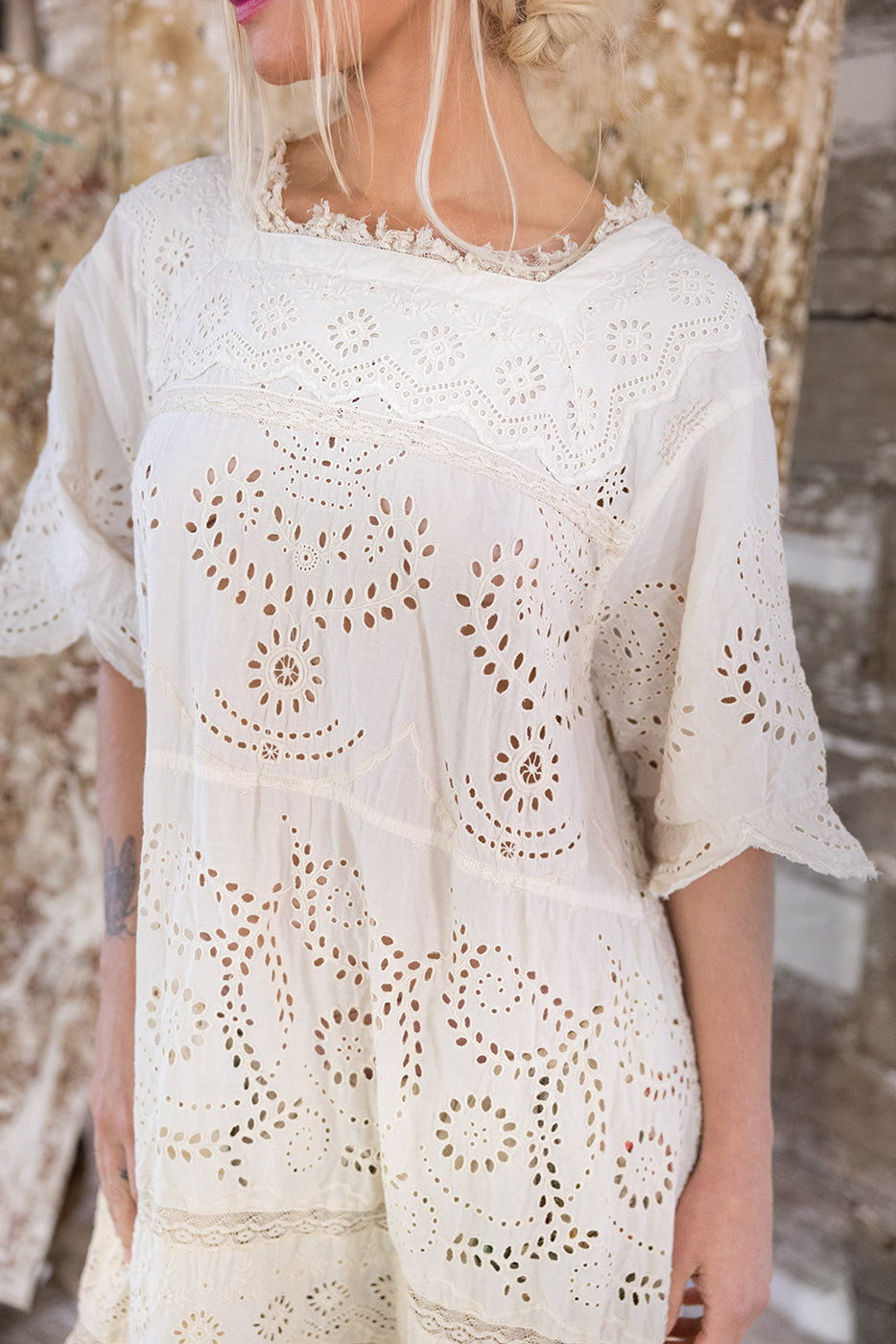 Magnolia Pearl Eyelet Heeren Dress 974 - Moonlight