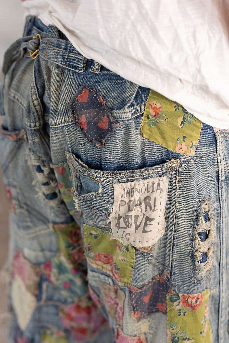 Magnolia Pearl Heavily Patched Miner Denims 546 - Washed Indigo