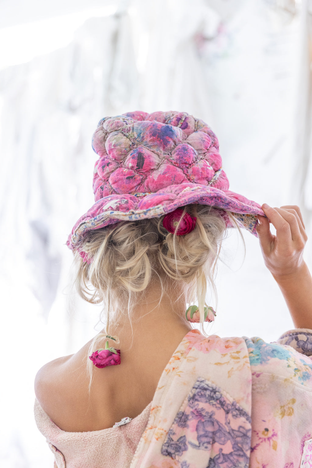 Magnolia Pearl Dip Dye Poe Bubble Hat 050 - Azalea Calico