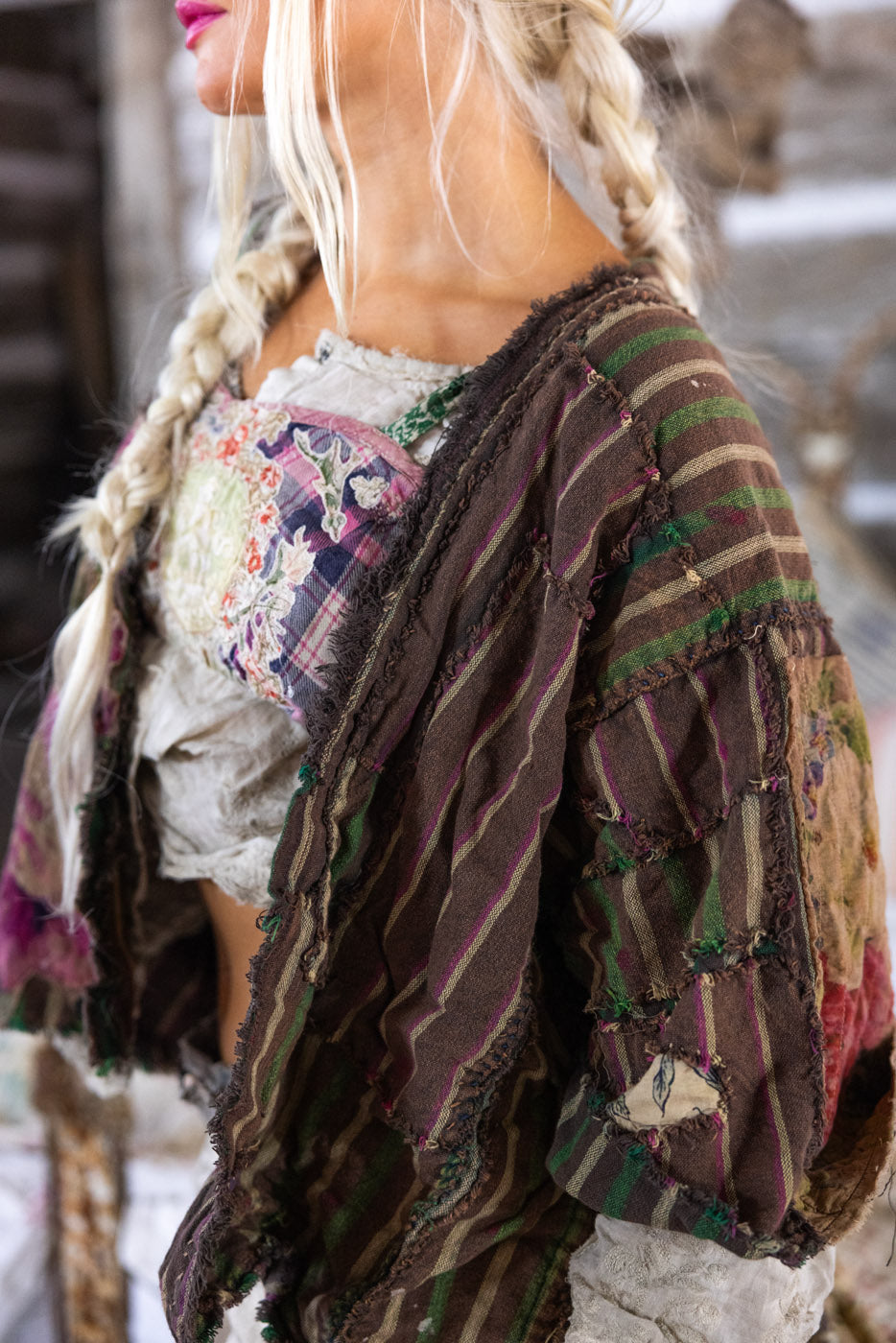 Magnolia Pearl Patchwork Dekker Kimono 1074 - Buffalo Soldier