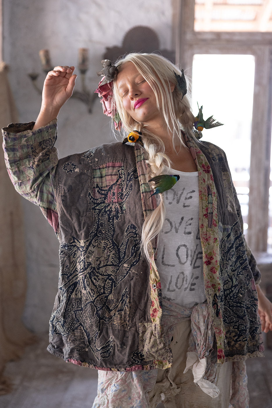 Magnolia Pearl Dragon Julian Kimono 1077 - Raven