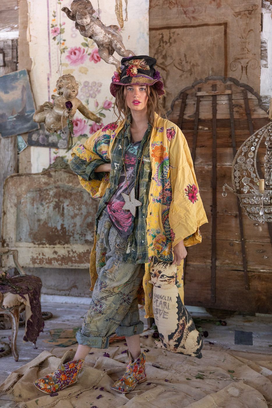 Magnolia Pearl Dragon Romani Kimono 1163 - Sefi