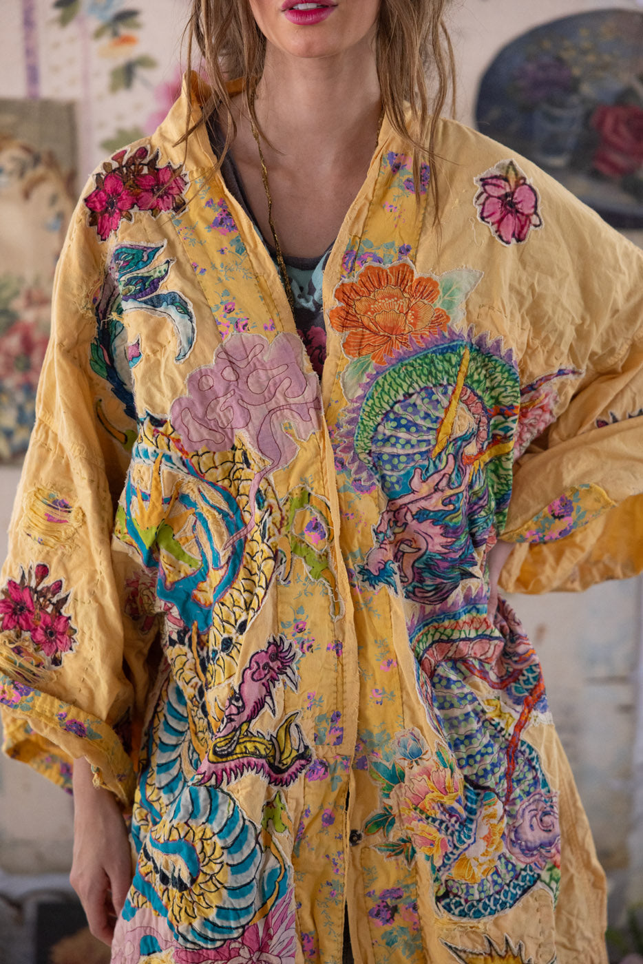 Magnolia Pearl Dragon Romani Kimono 1163 - Sefi