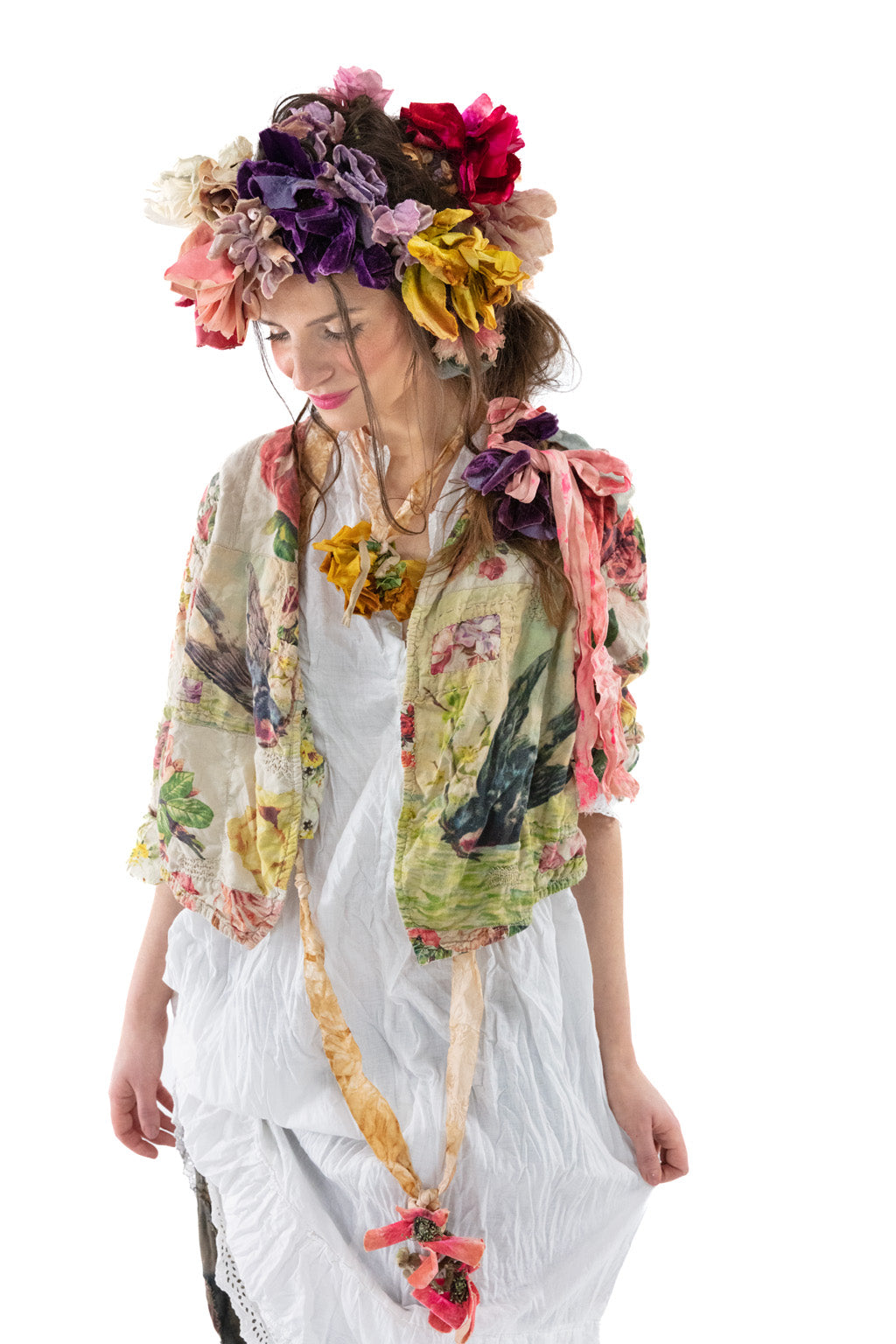 Magnolia Pearl Floral Cropped Leni Jacket 697 - Postcards