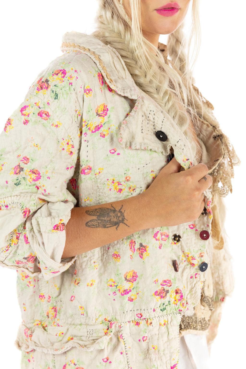 Magnolia Pearl Linen Floral Contessa Jacket 781- Circus Rose