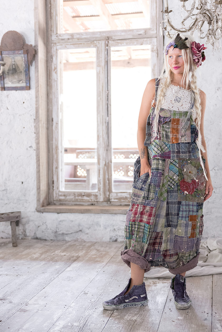 Magnolia Pearl Frankie Overalls 125 - Madras Rainbow