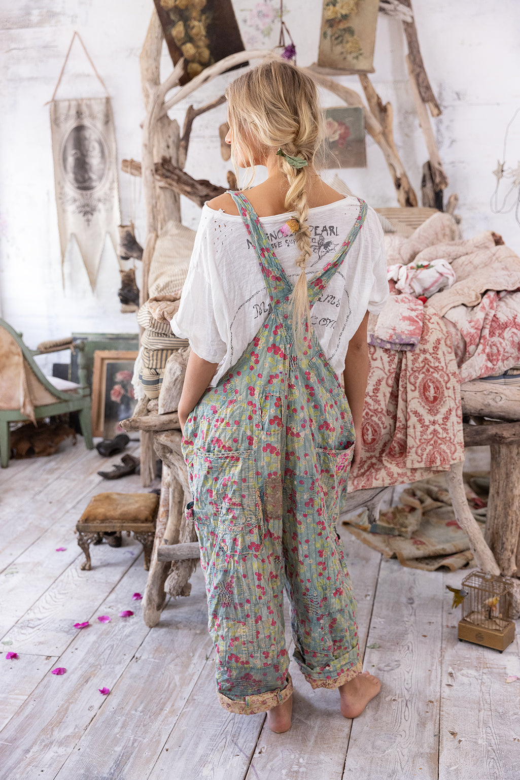 Magnolia Pearl Quilted Love Overalls 138 - Cherry Blossom