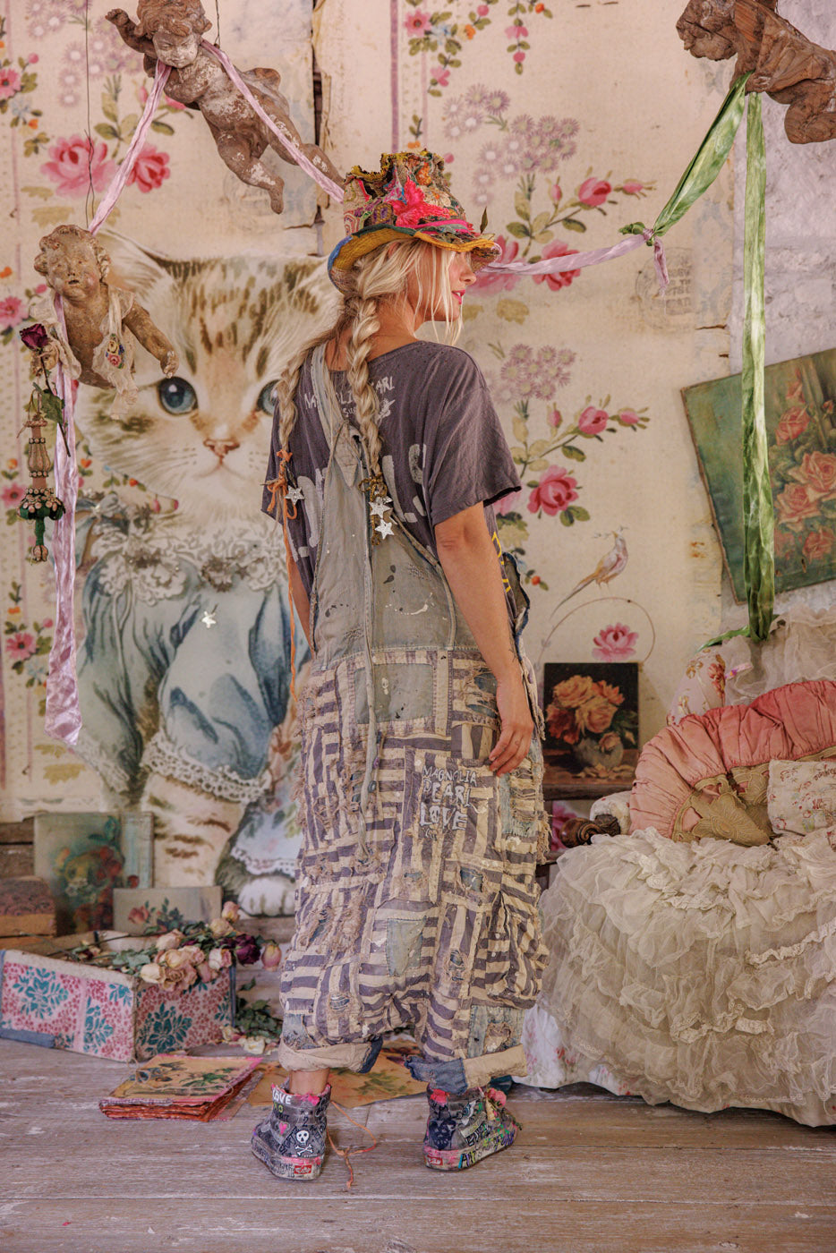 Magnolia Pearl Patchwork Frankie Overalls 162 - Luna Stripe