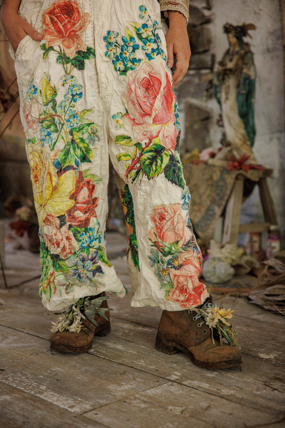 Magnolia Pearl Birdie Bouquet Benjamin Overalls 171 - Moonlight