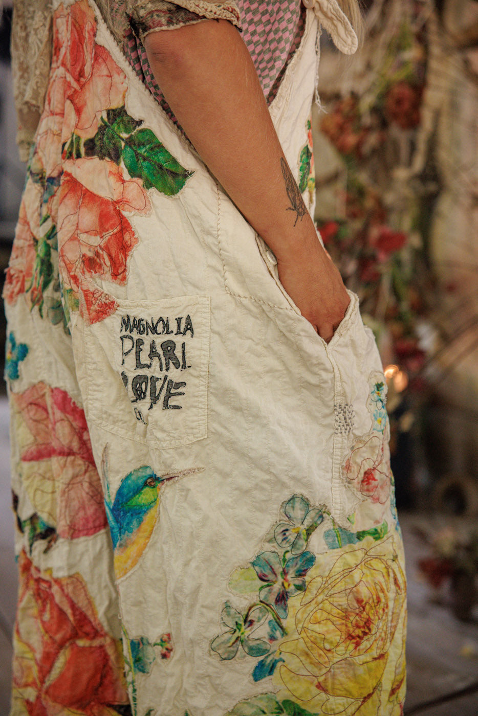 Magnolia Pearl Birdie Bouquet Benjamin Overalls 171 - Moonlight