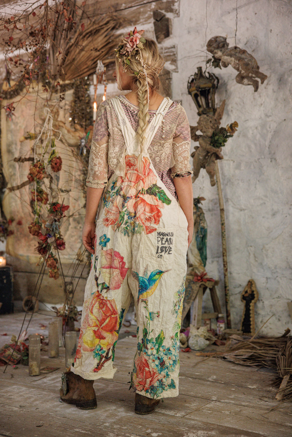 Magnolia Pearl Birdie Bouquet Benjamin Overalls 171 - Moonlight