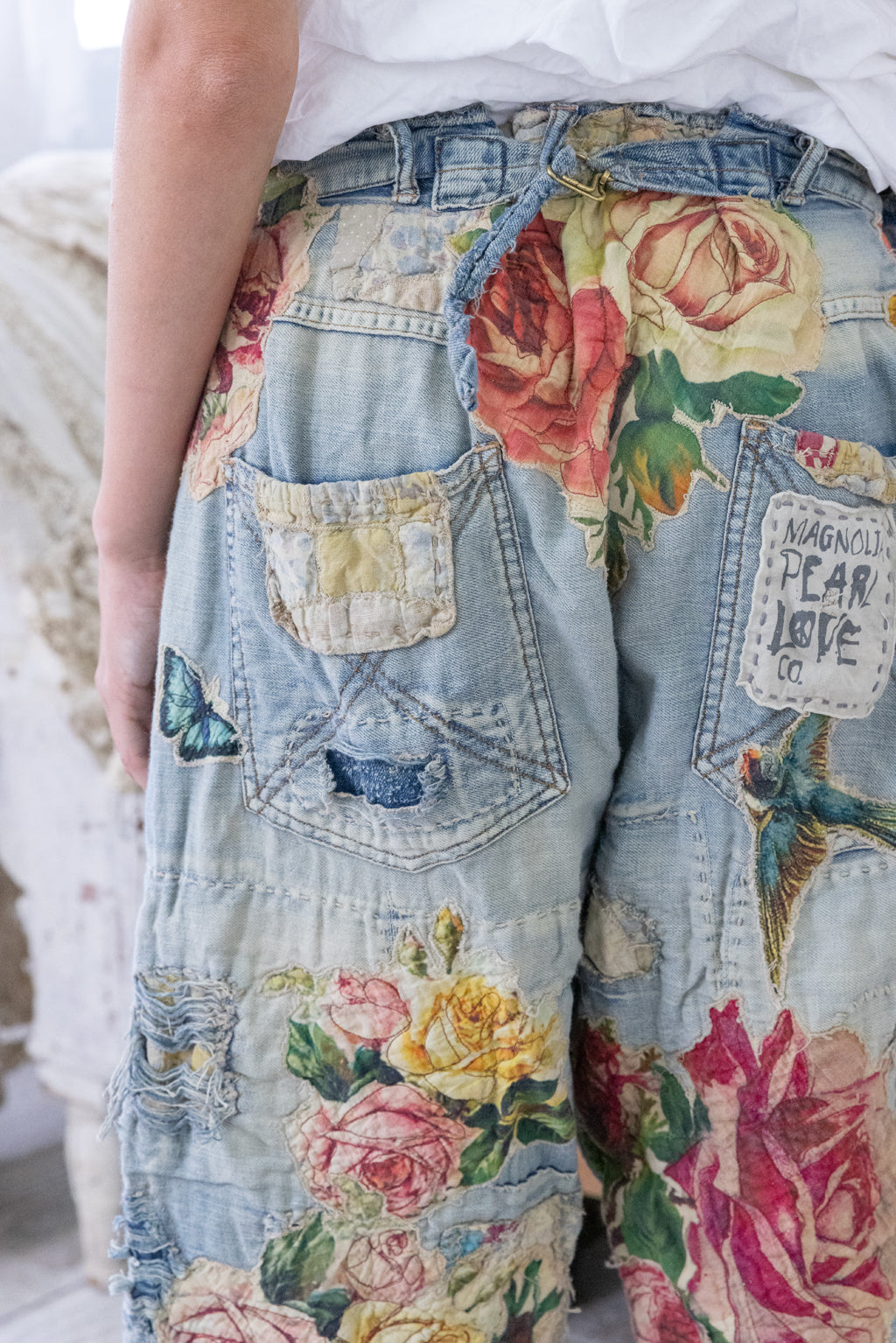 Magnolia Pearl Quilts & Roses Miner Pants 521 - Faded Indigo