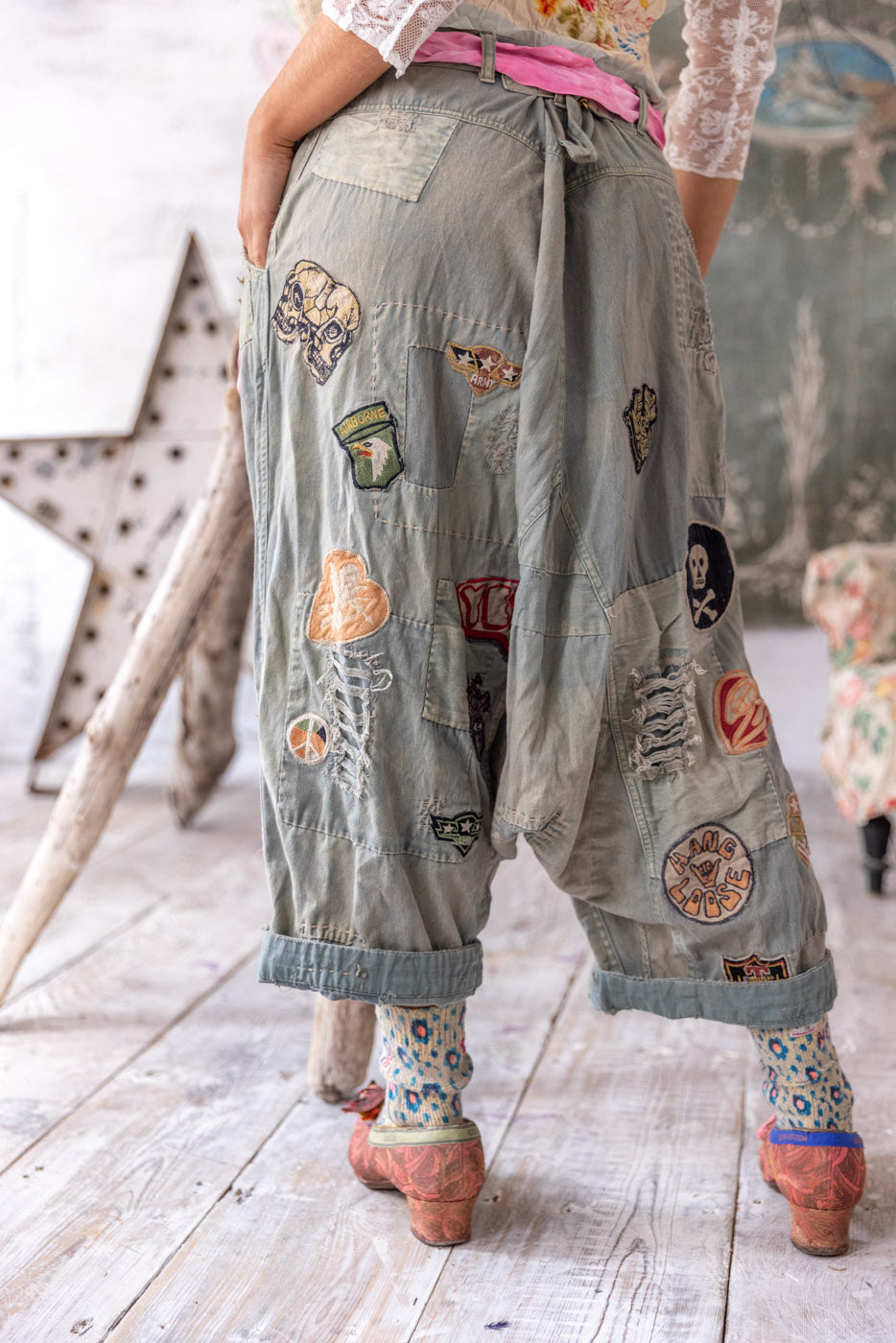 Magnolia Pearl Embroidered Patch Joni Trousers 772 - Peace