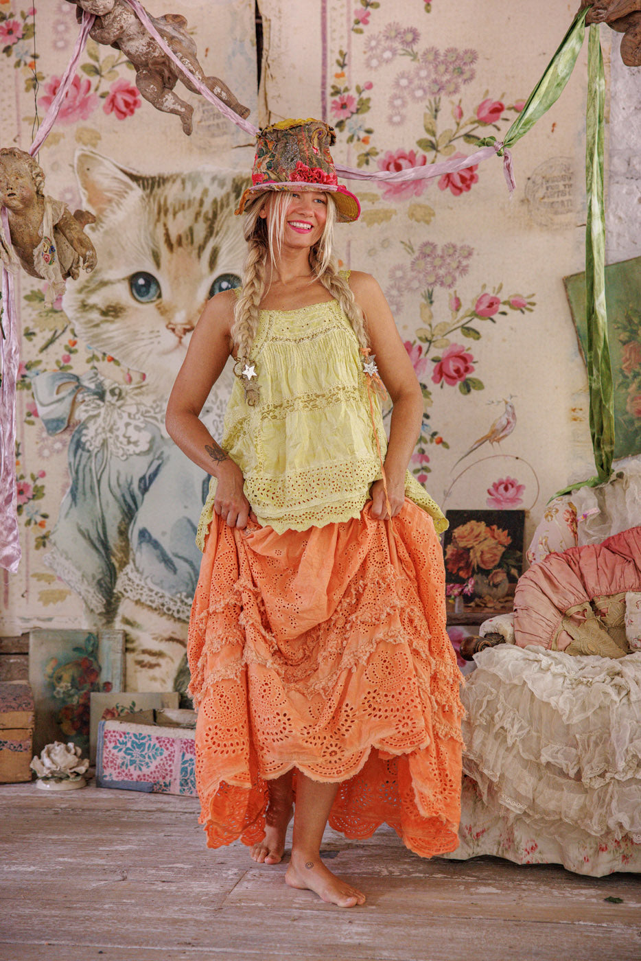 Magnolia Pearl Eyelet Skirt 223 - Arancia