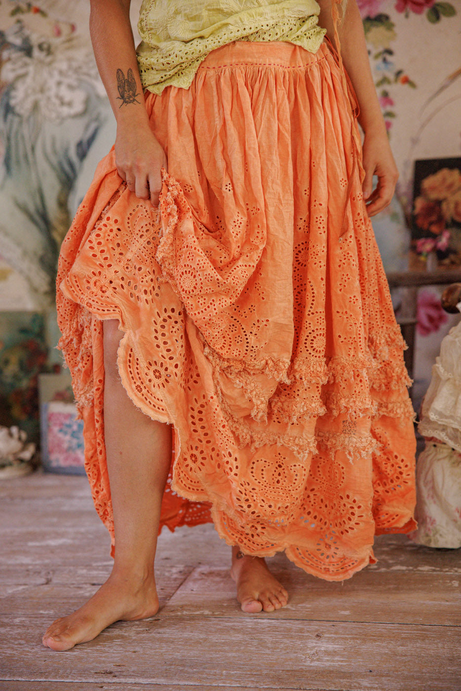 Magnolia Pearl Eyelet Skirt 223 - Arancia