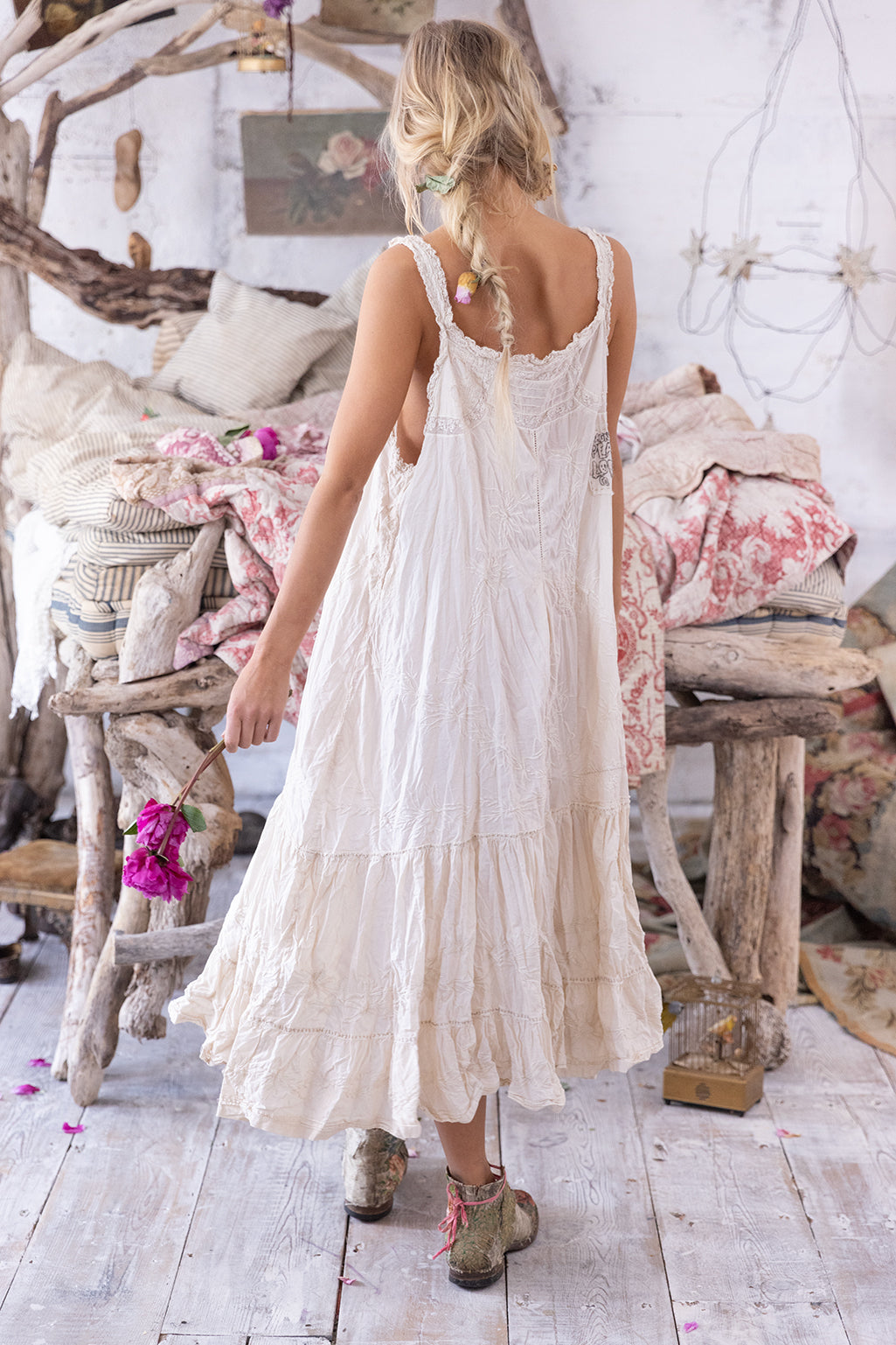 Magnolia Pearl Embroidered Clementine Tiered Slip 191 - Moonlight