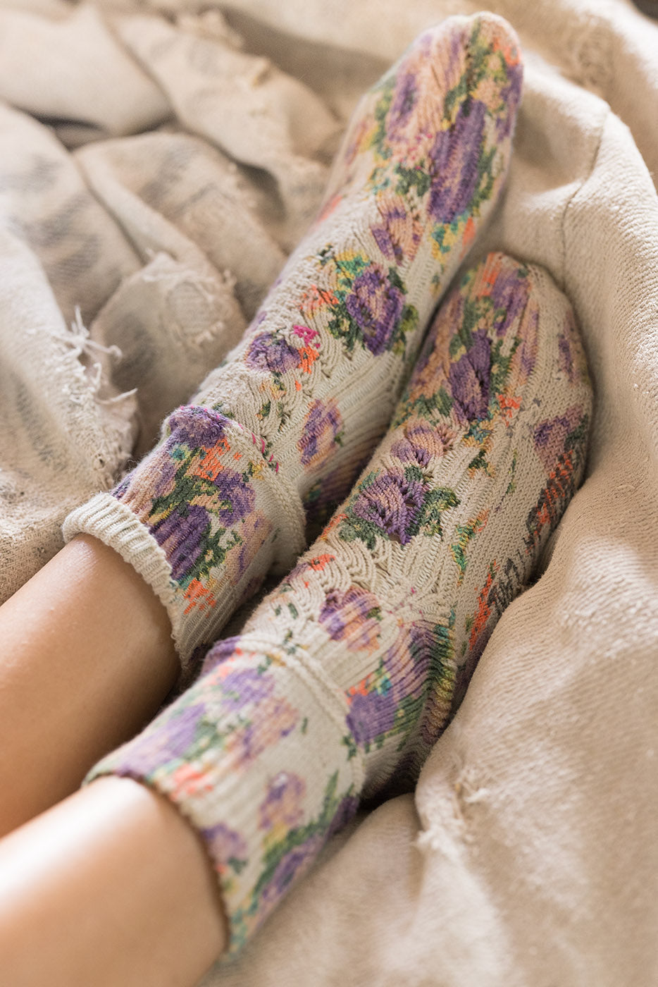 Magnolia Pearl Floral Short Socks 098 - Solene