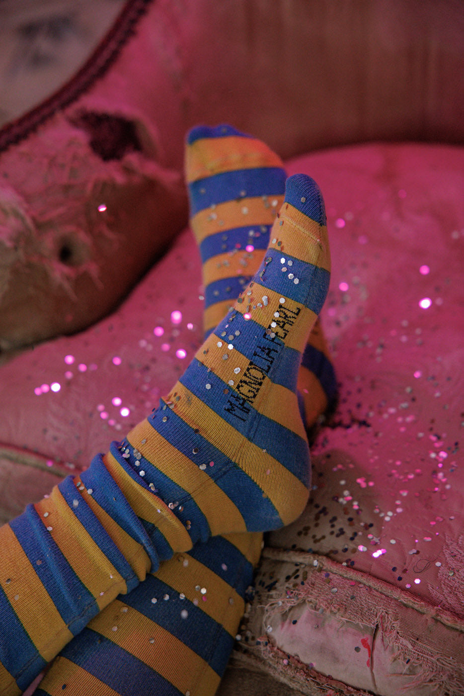 Magnolia Pearl Stripe OTK Socks 194 - Bananas in Pyjamas