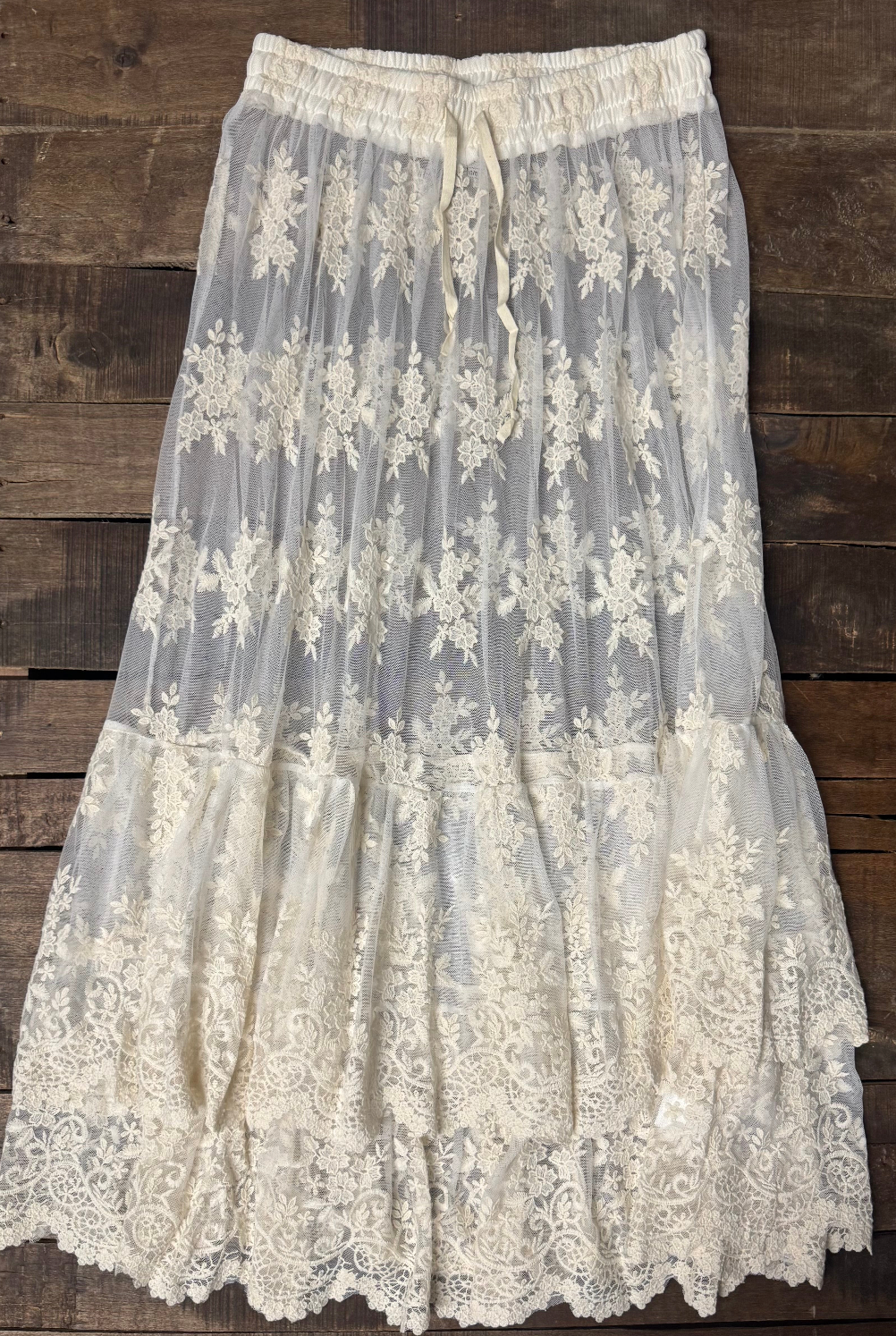 Jaded Gypsy Whispered Skies Skirt - Parchment O/S