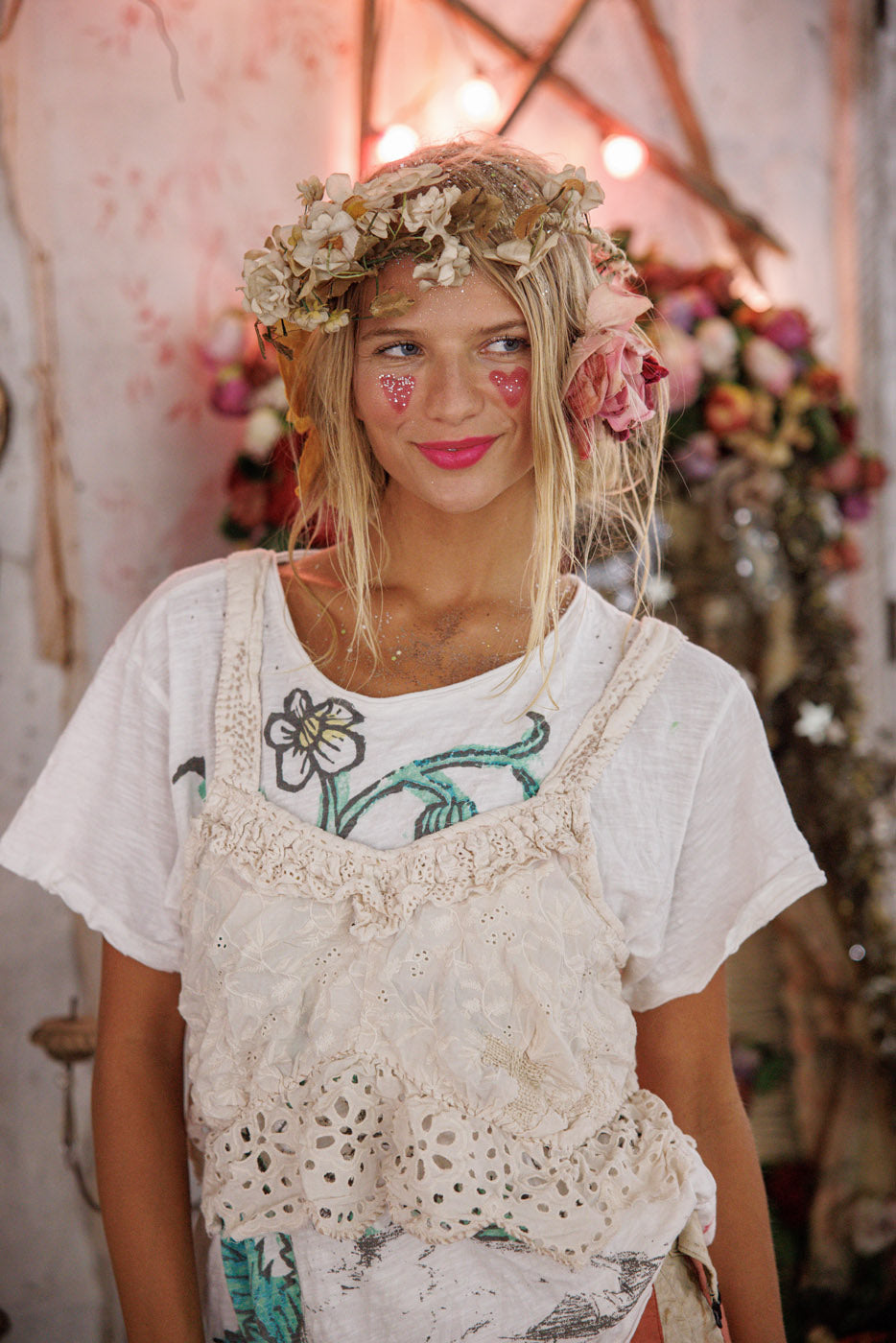Magnolia Pearl Olive Eyelet Ruffle Cami 402 - Moonlight