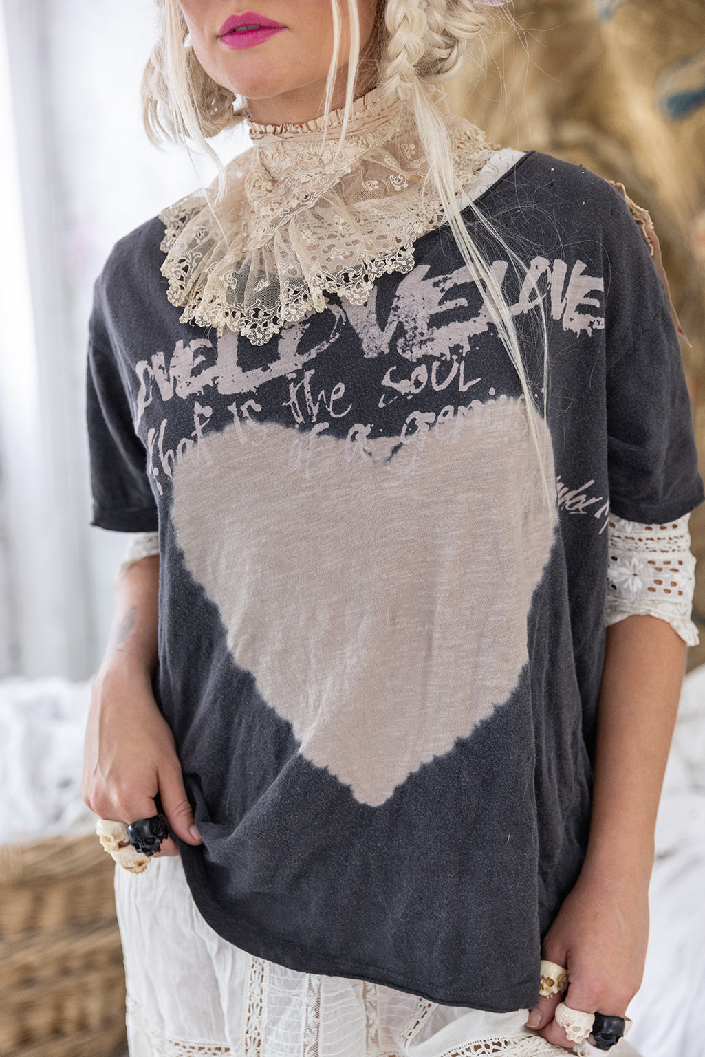 Magnolia Pearl Heart Love Love Love Tee 1147 - Midnight