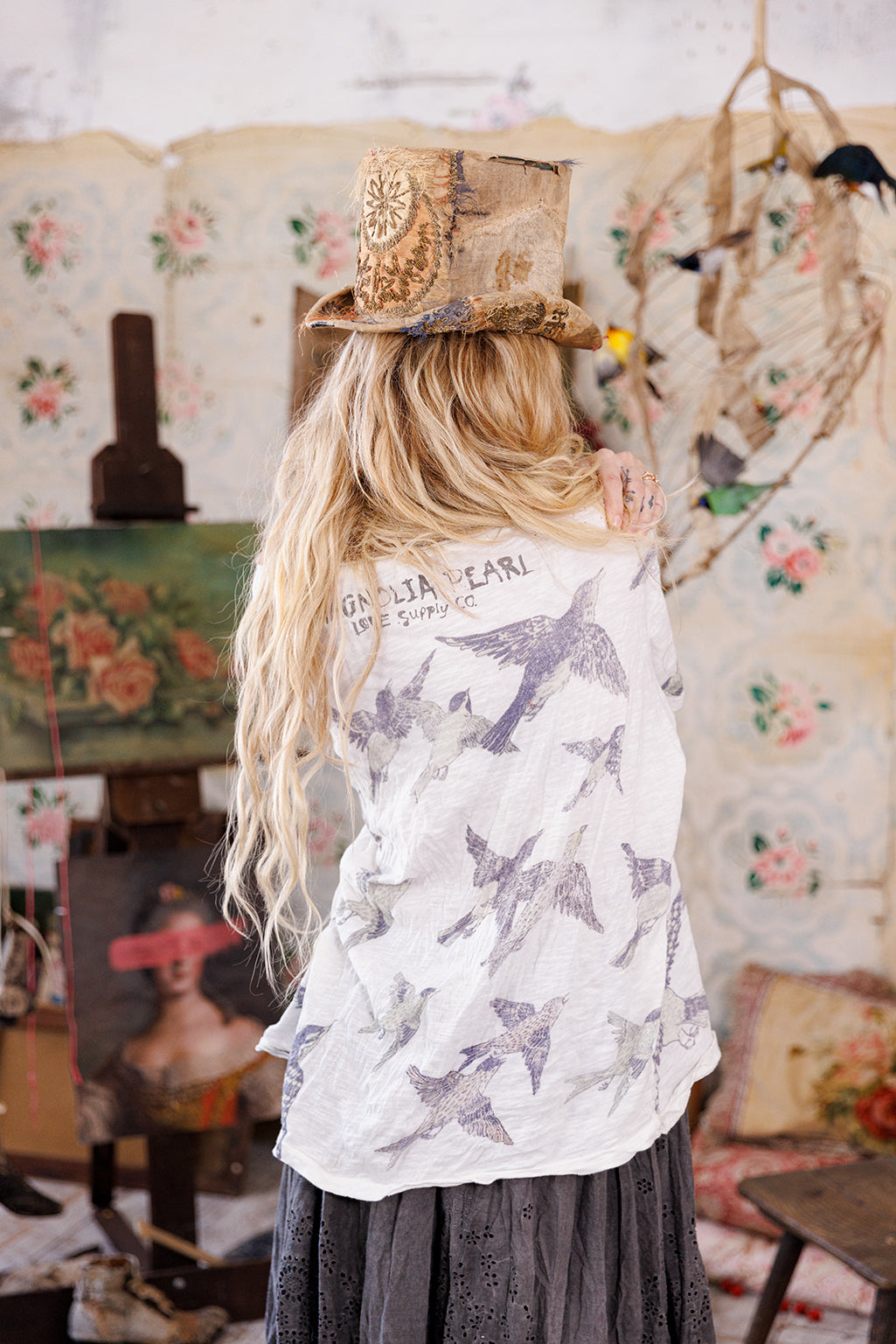 Magnolia Pearl Into The Sky Tee 2089 - Indigo Tribute