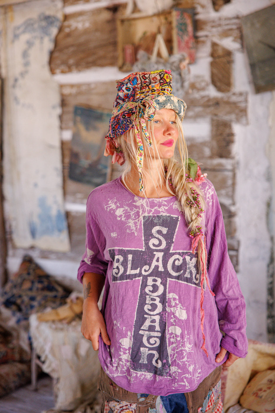 Magnolia Pearl Black Sabbath Trust Viggo Tee 2214 - Dewberry
