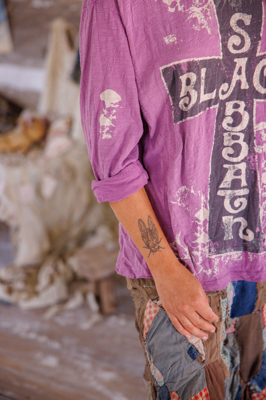 Magnolia Pearl Black Sabbath Trust Viggo Tee 2214 - Dewberry