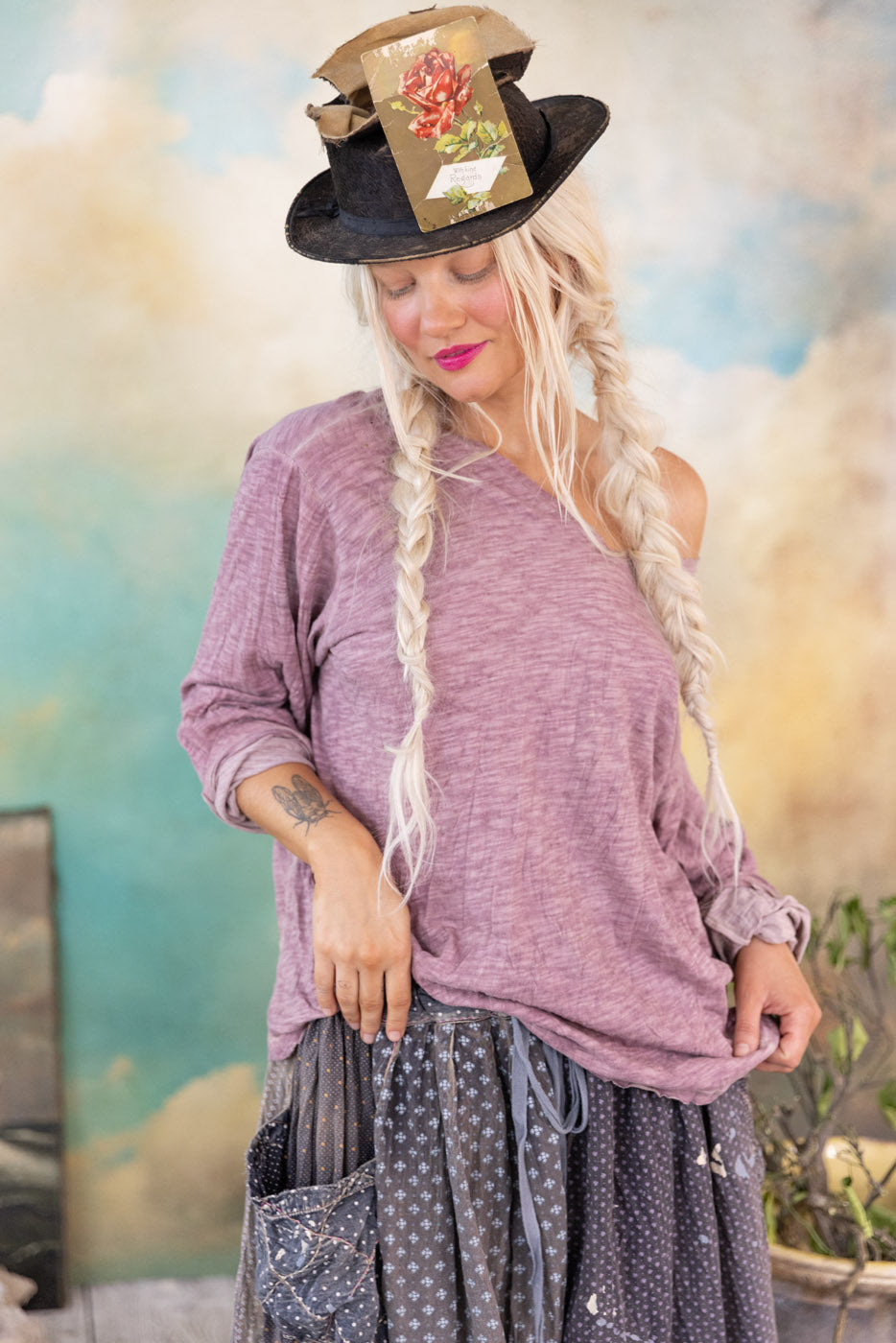 Magnolia Pearl Europa Long Sleeve Tee 2253 - Plum