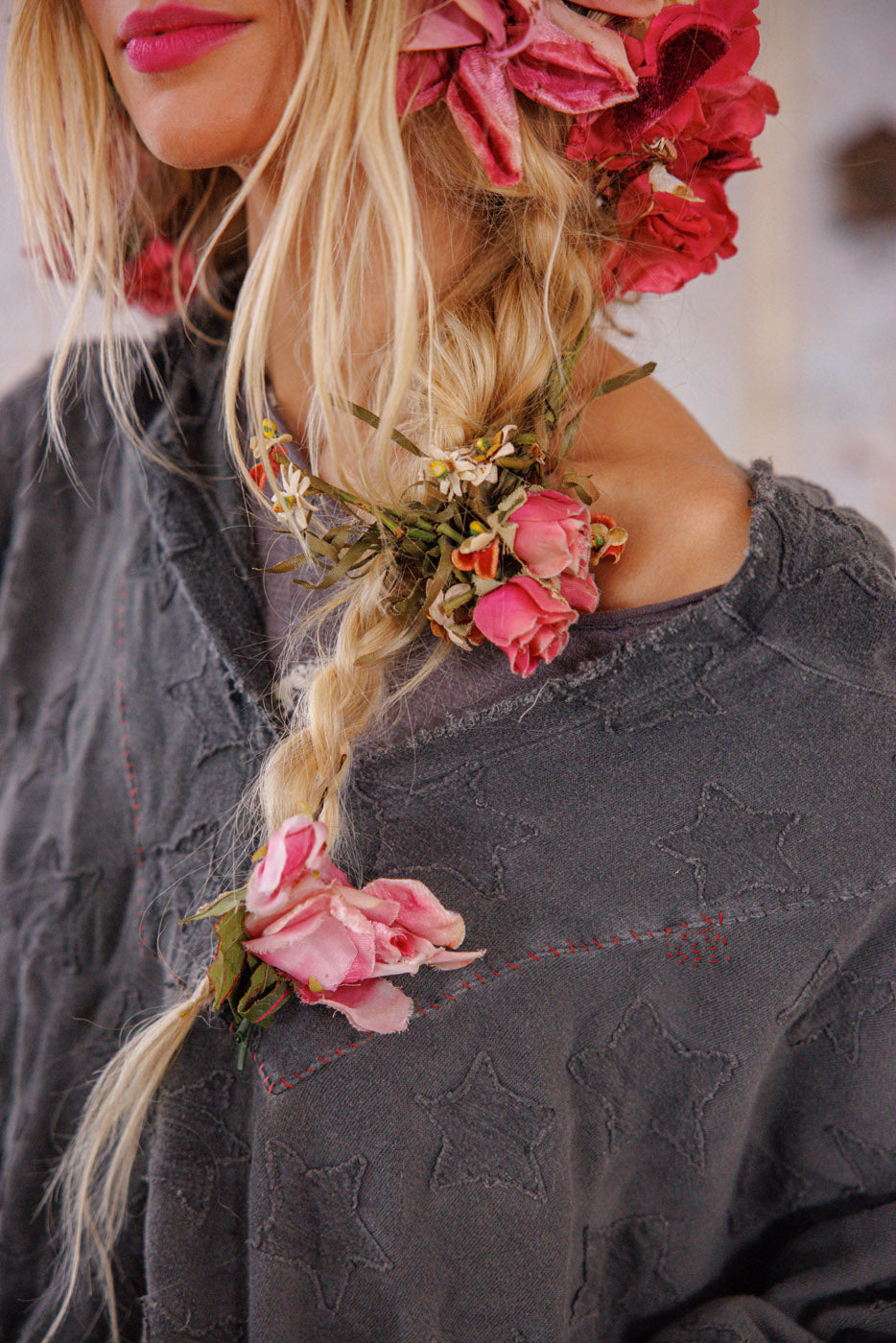 Magnolia Pearl Star Appliqué Fritza Hoodie 2399 - Twilight