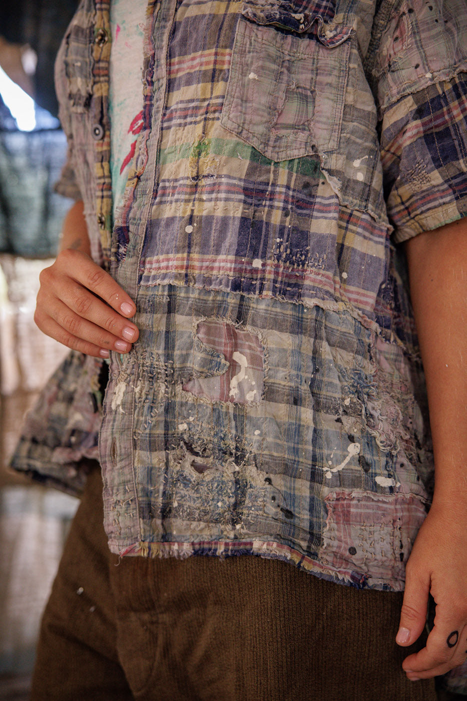 Magnolia Pearl YD Patchwork Perletta Shirt 2569 - Madras Rainbow
