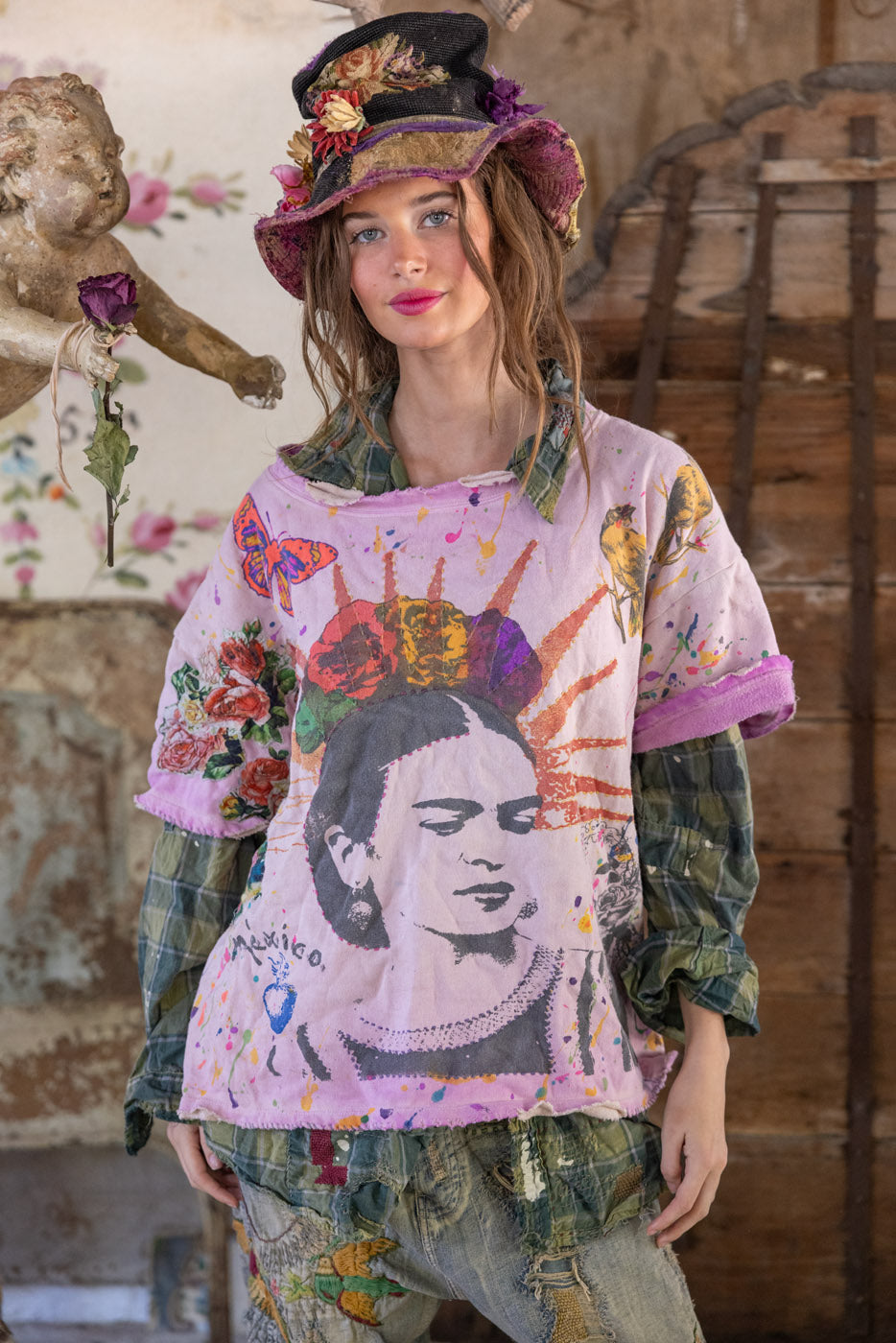Magnolia Pearl Frida del Sol Vetiver Sweatshirt 2595 - Allium Dip Dye
