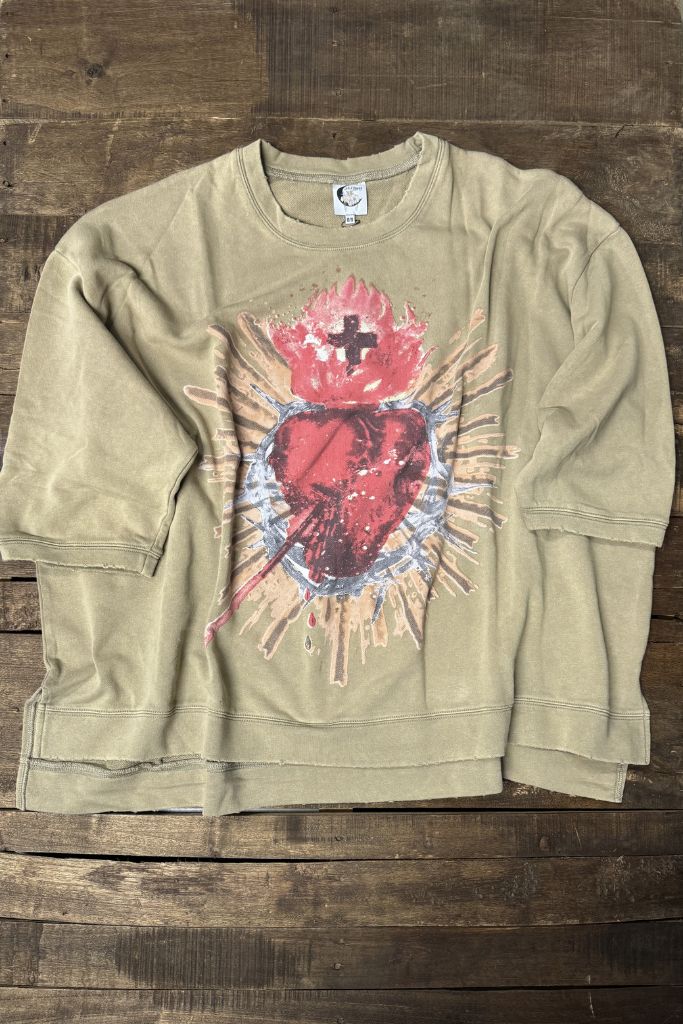 Jaded Gypsy Dance With The Moon Sweatshirt - Olive Sacred Heart