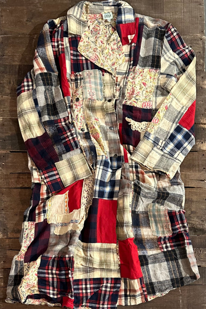 Jaded Gypsy Cozy Afternoon Stroll Duster - Plaid