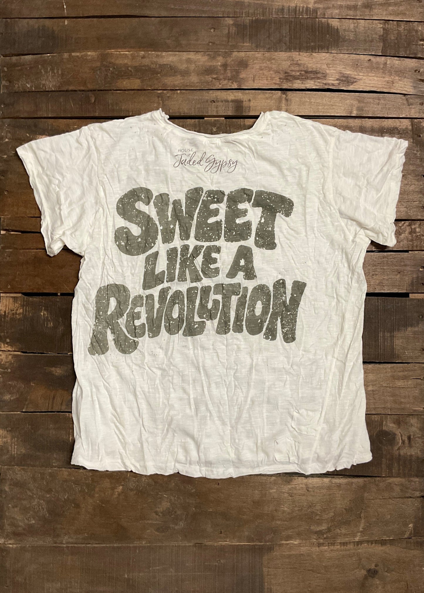 House of Jaded Gypsy Clothing Worn and Weathered Tee - Eat Cake