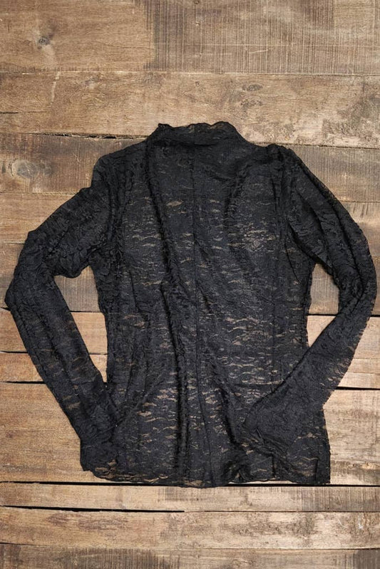 Jaded Gypsy Trellis Vines Lace Top - Midnight