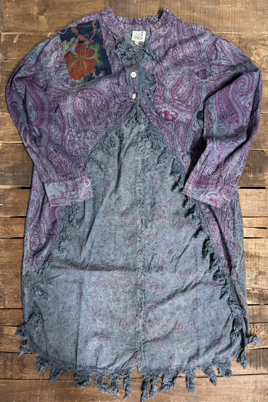Jaded Gypsy Moon Shade Reversible Cotton Jacket - Plum Delight