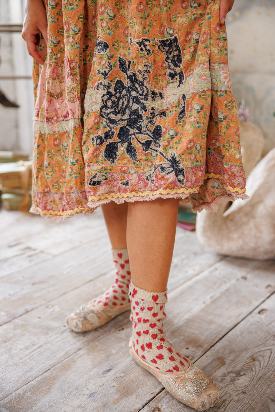 Magnolia Pearl Floral Appliqué Taigi Dress 1139 - Field Of Flowers
