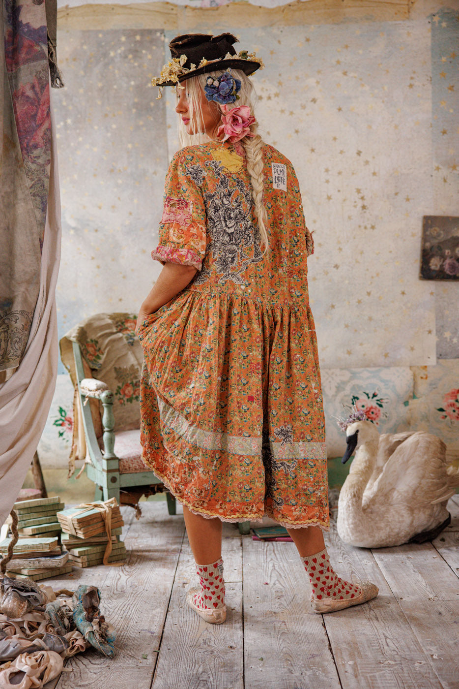 Magnolia Pearl Floral Appliqué Taigi Dress 1139 - Field Of Flowers