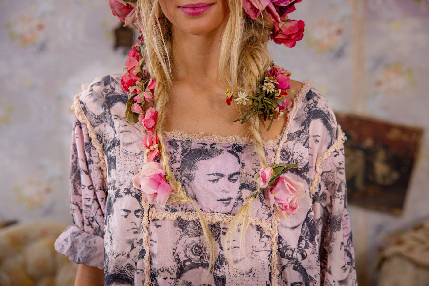 Magnolia Pearl Mural Frida Helenia Dress 1337 - Self Portrait
