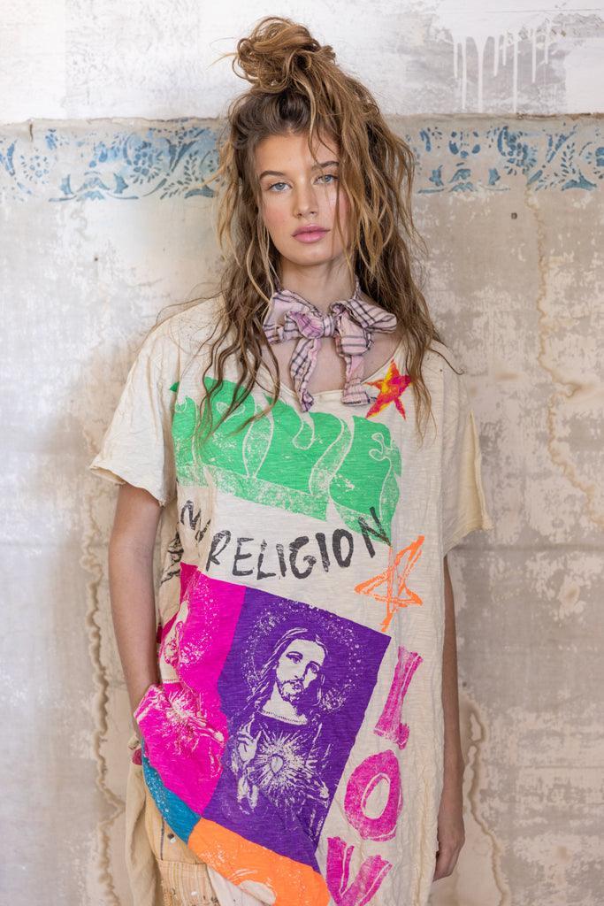 Magnolia Pearl Love Graffiti BF T Dress 920 - Moonlight