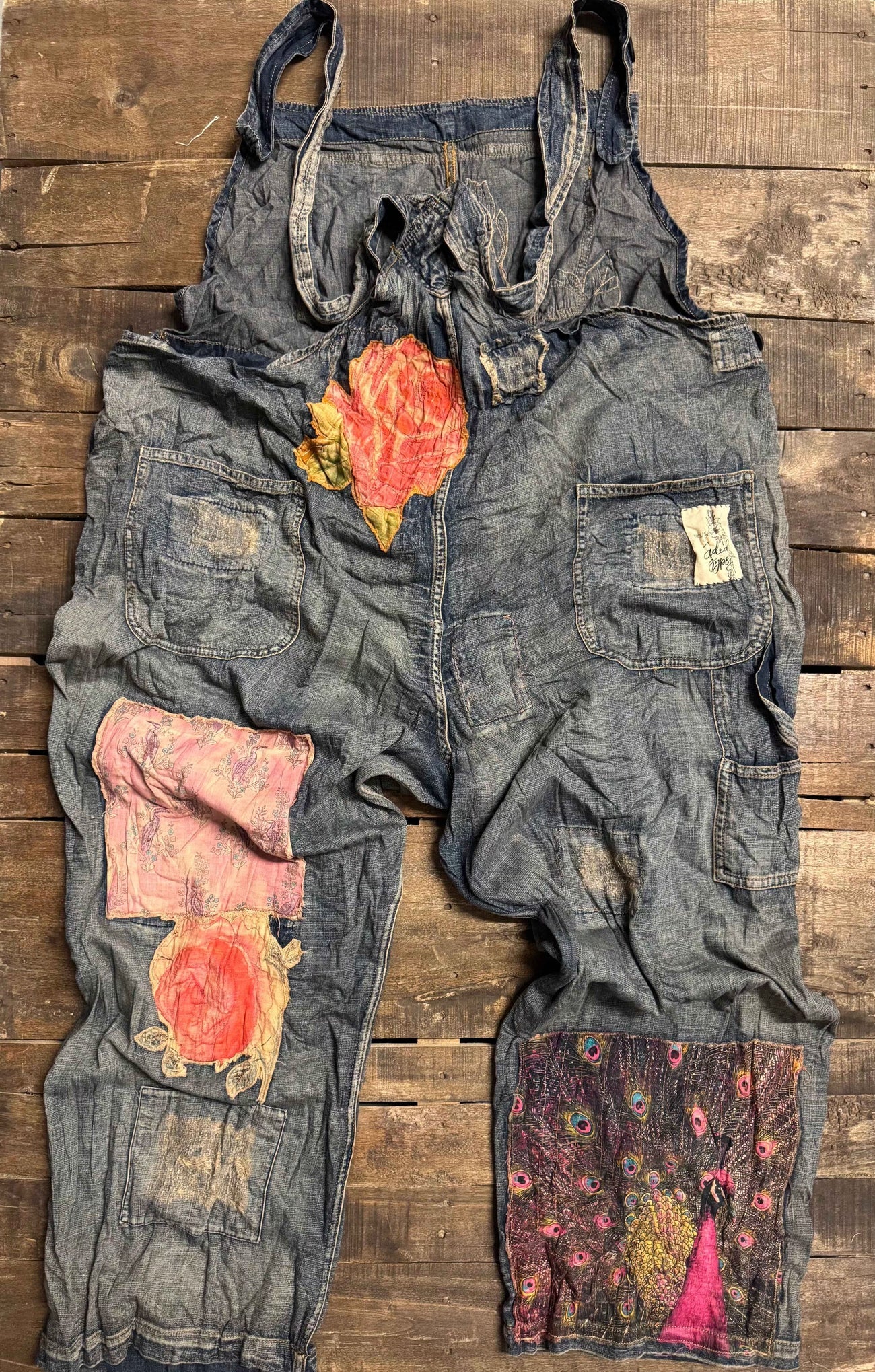House Of Jaded Gypsy "LOVE NOT WAR" Sun Faded Trail Overalls - Love