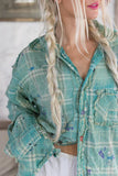 Patchwork Boyfriend Shirt 1518 - Seaspray Plaid