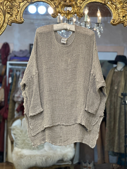 La Bottega Hand Loomed Linen Sweater - Natural