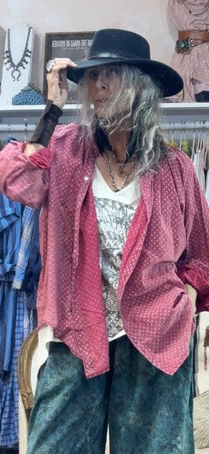 Jaded Gypsy Sweet Nothings Shirt - Scarlet Dot - O/S