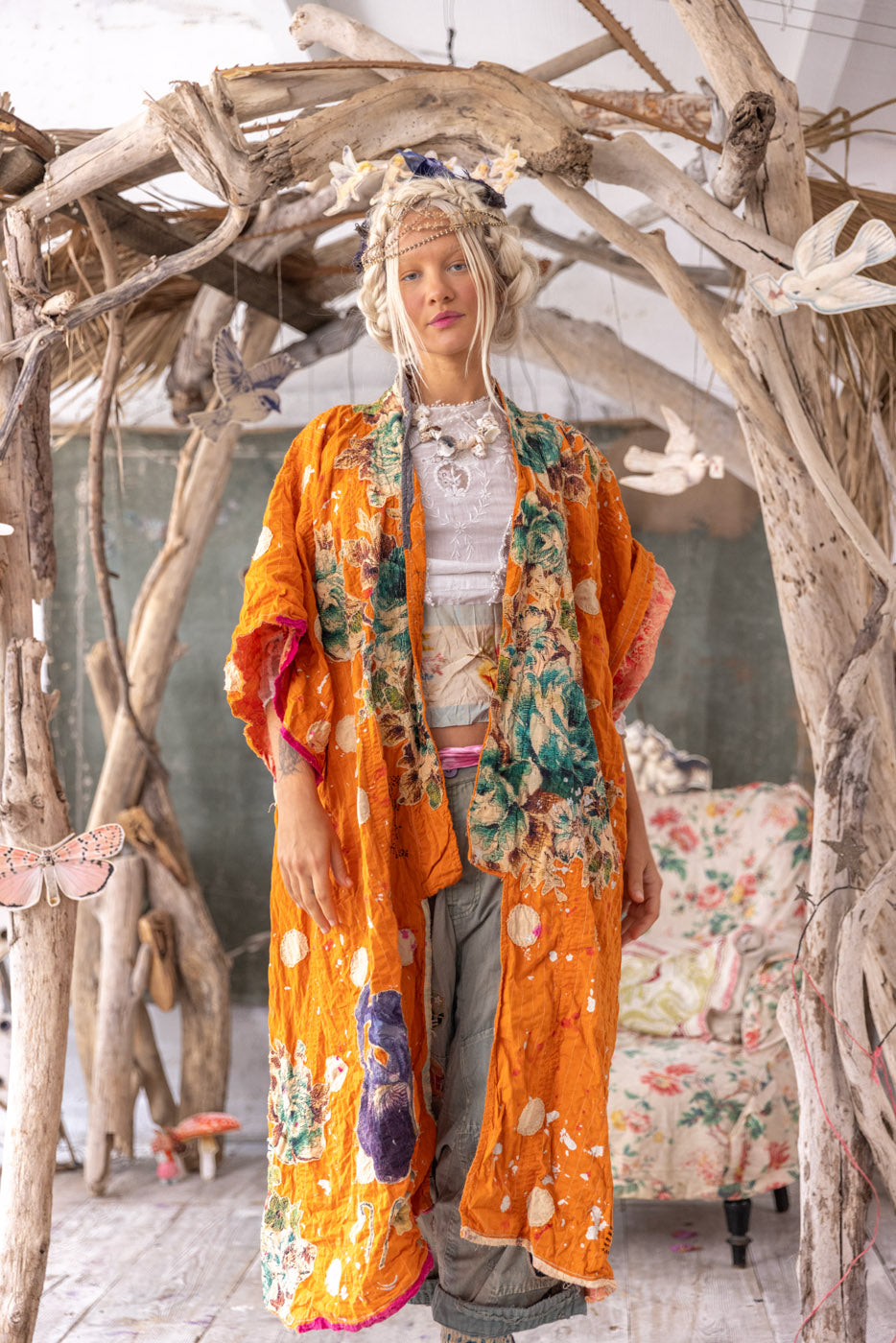 Magnolia Pearl Polka Dot Dashi Kimono 1154 - Marmalade