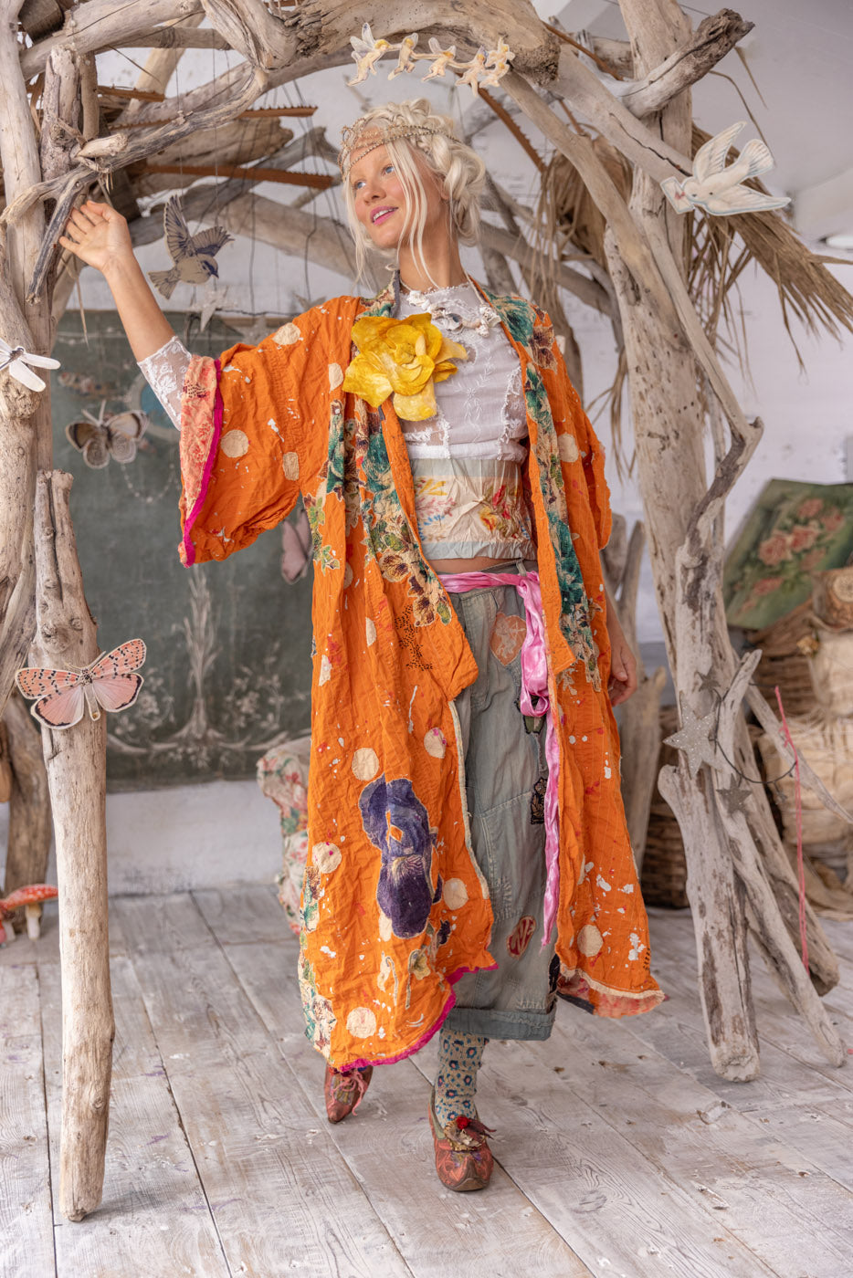 Magnolia Pearl Polka Dot Dashi Kimono 1154 - Marmalade